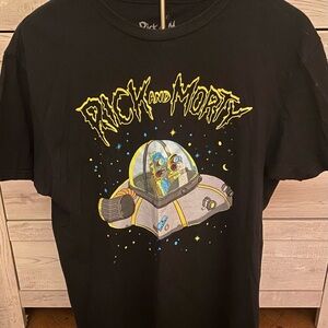 Rick and Morty Spaceship Black T-Shirt
